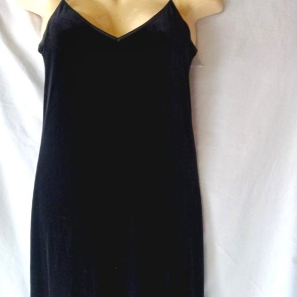 Women's Black Velvet Sleeveless Long Formal Dress Size Small - Picture 1 of 3